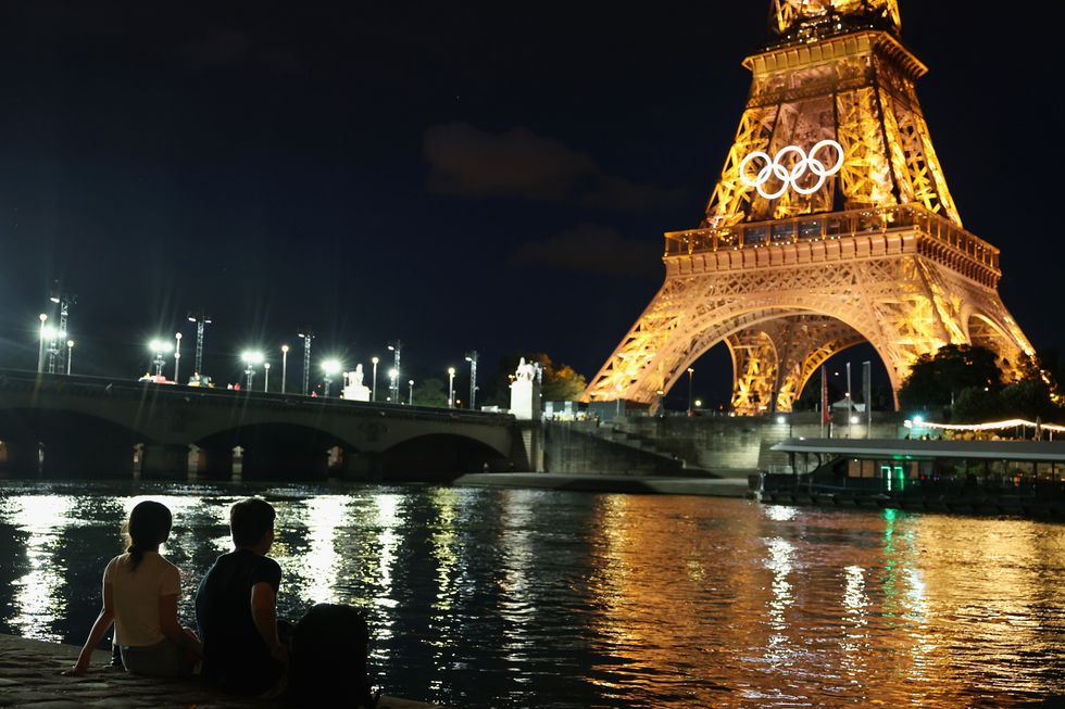 Eiffel Tower with Olympic Games, Paris