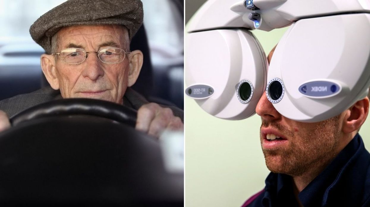 Elderly driver and an eye test