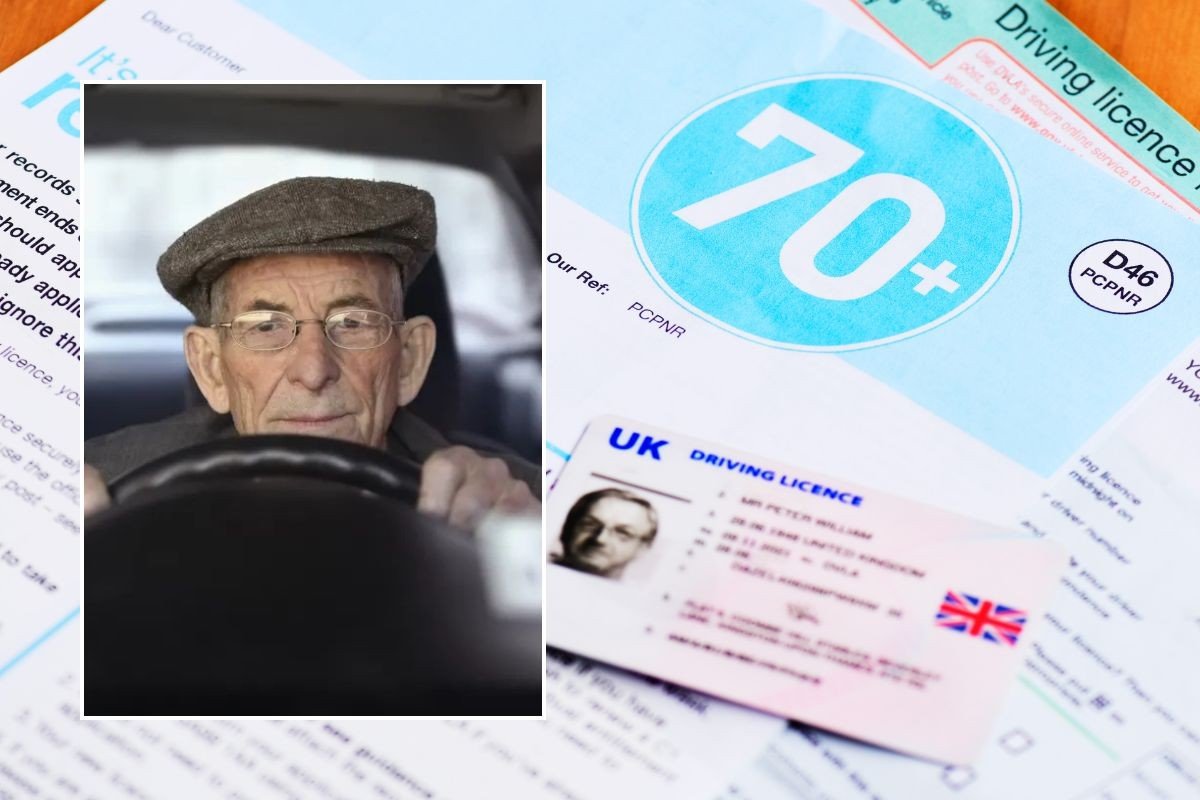 Elderly driver and an older driver's licence application form