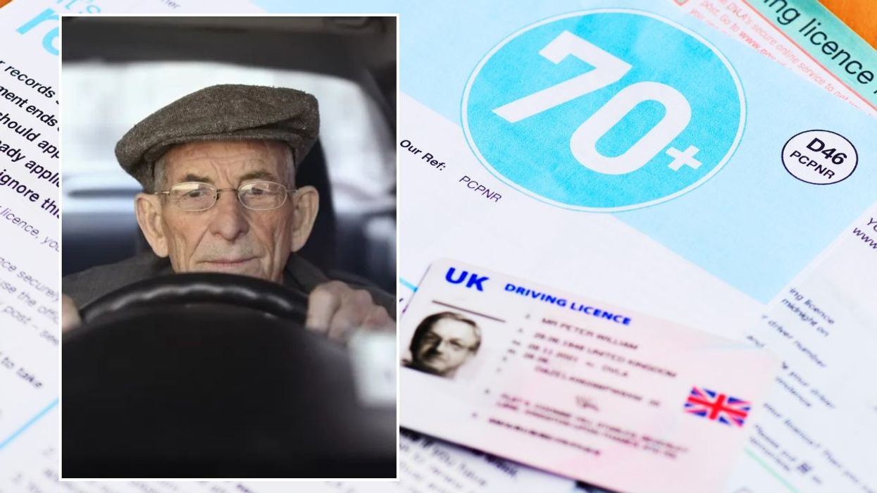Elderly driver and an older driver's licence application form