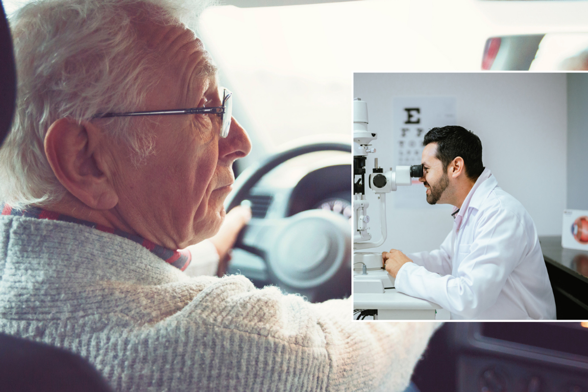Elderly driver and eyesight test