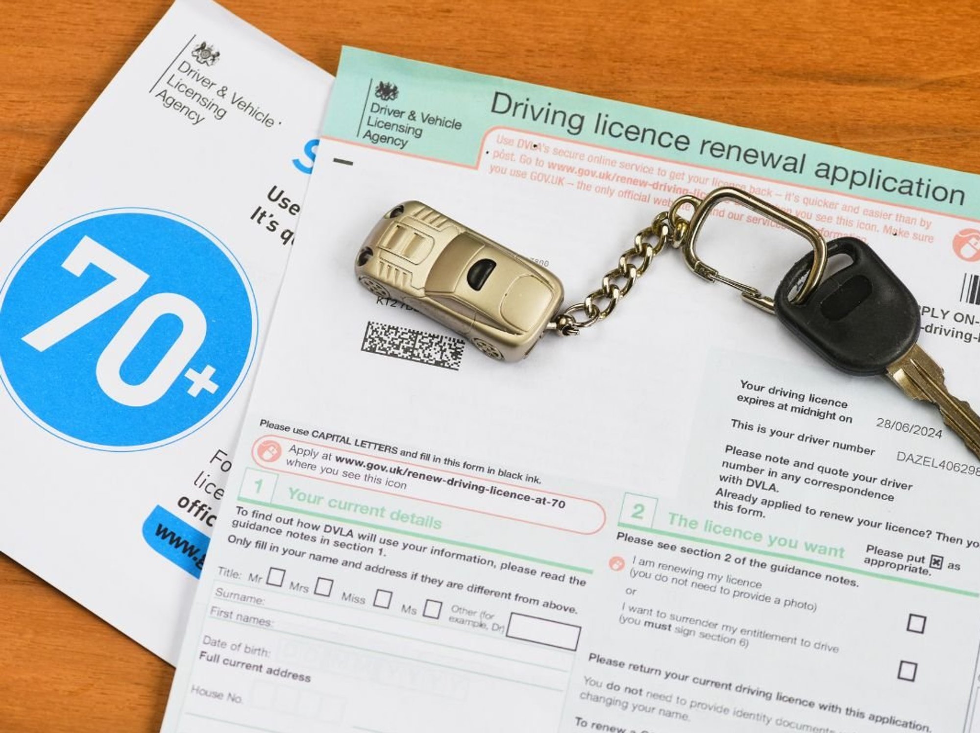 Elderly driving licence application form