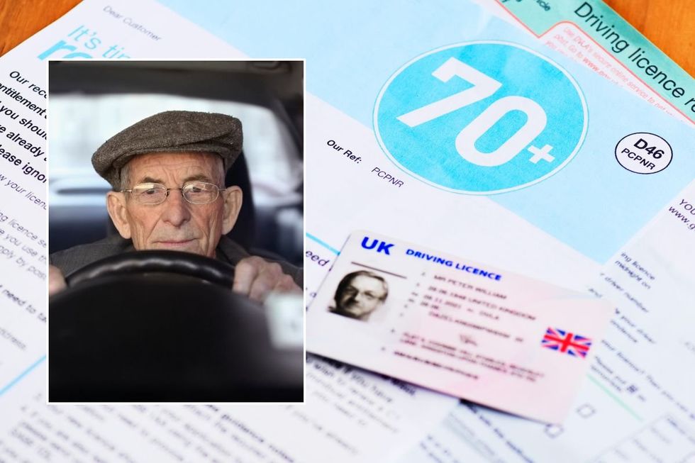 Elderly man and an elderly driving licence renewal application