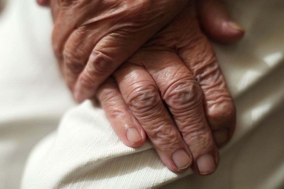 Elderly person hands
