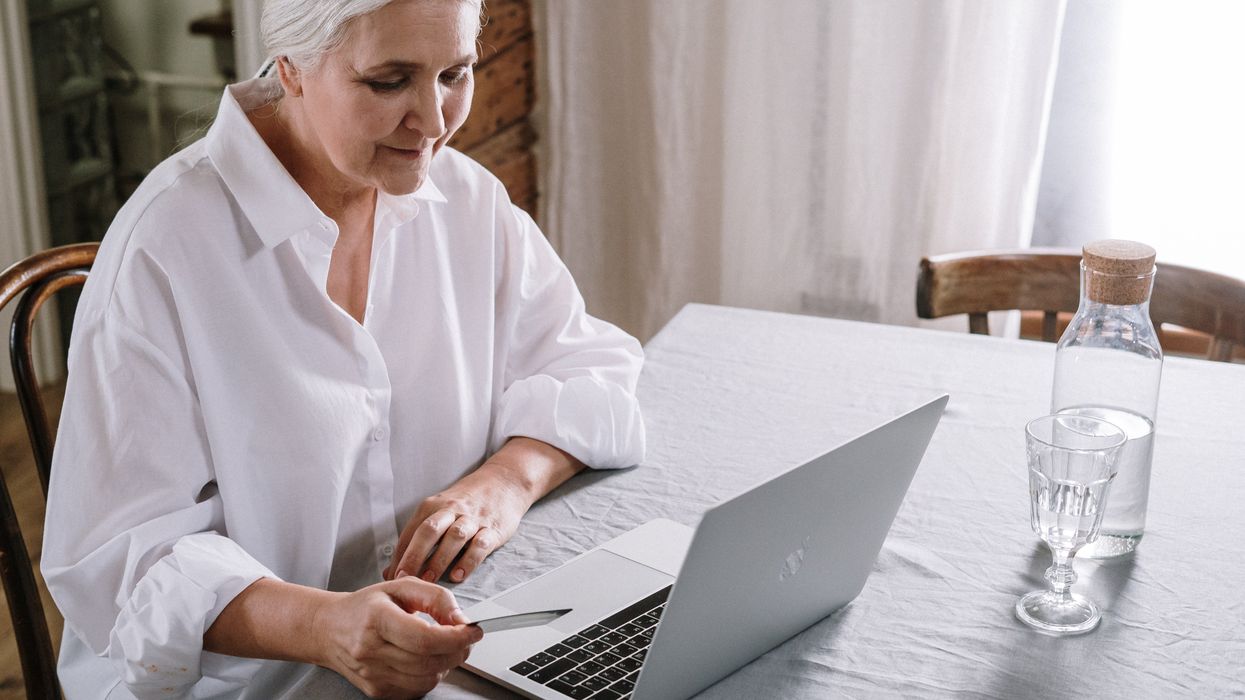 Elderly woman with a laptop