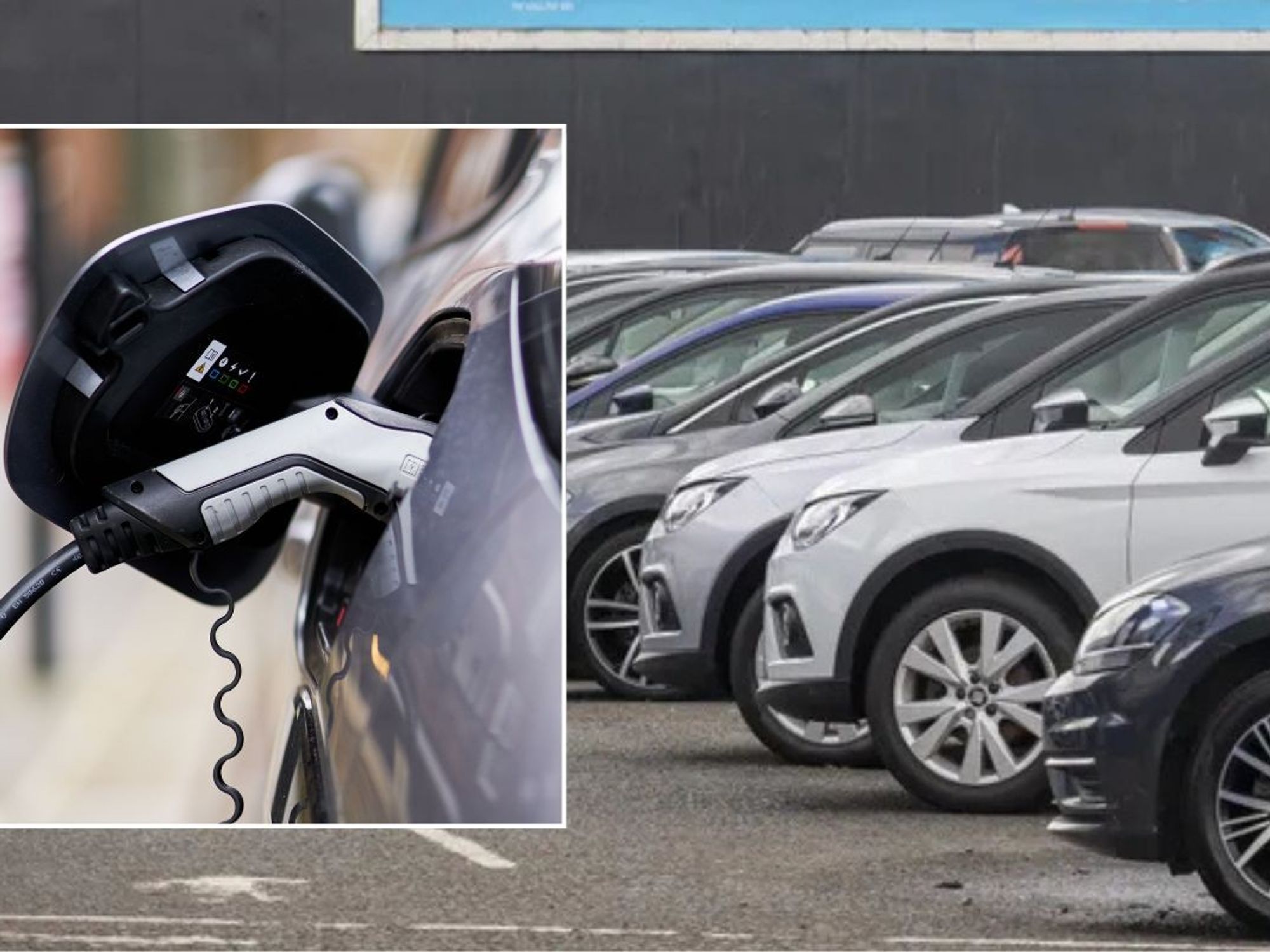 Electric car and a used car forecourt