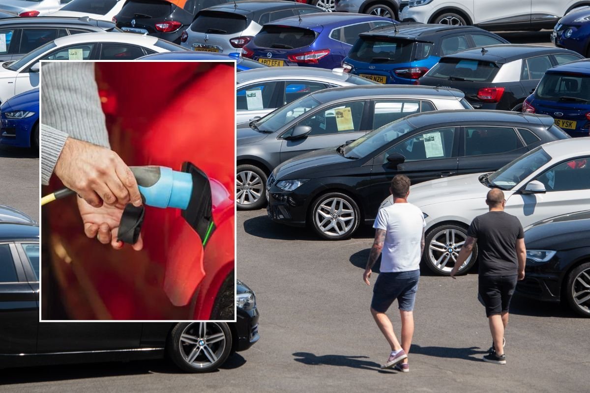 Electric car charger and a car forecourt