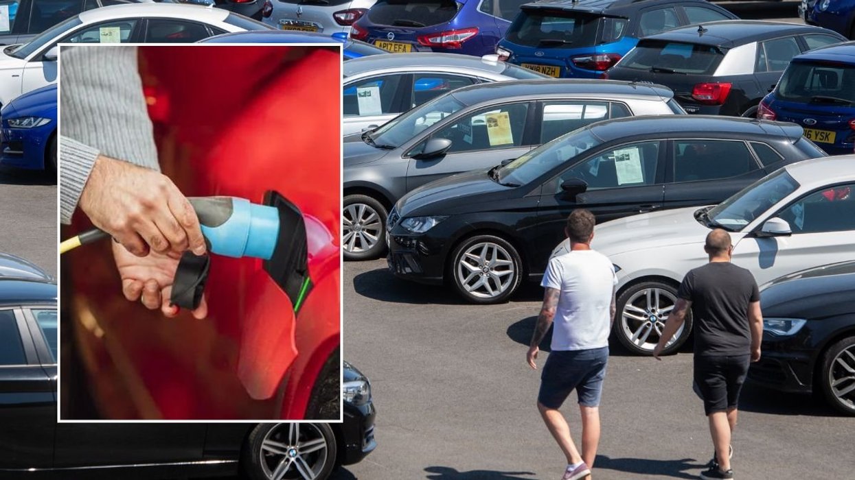 Electric car charger and a car forecourt