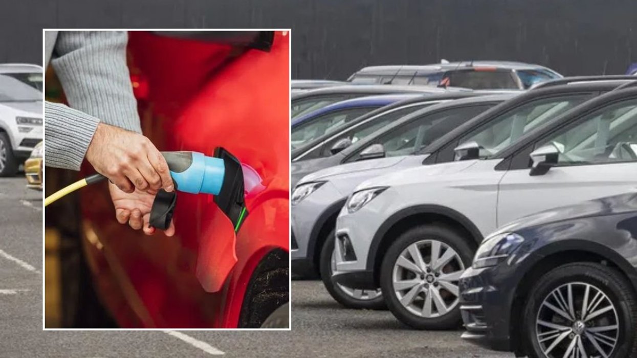 Electric car charger and a car sales forecourt