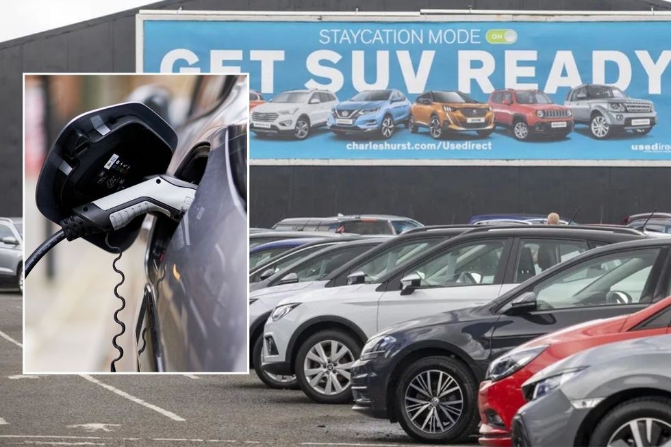 Electric car charger and a car sales lot
