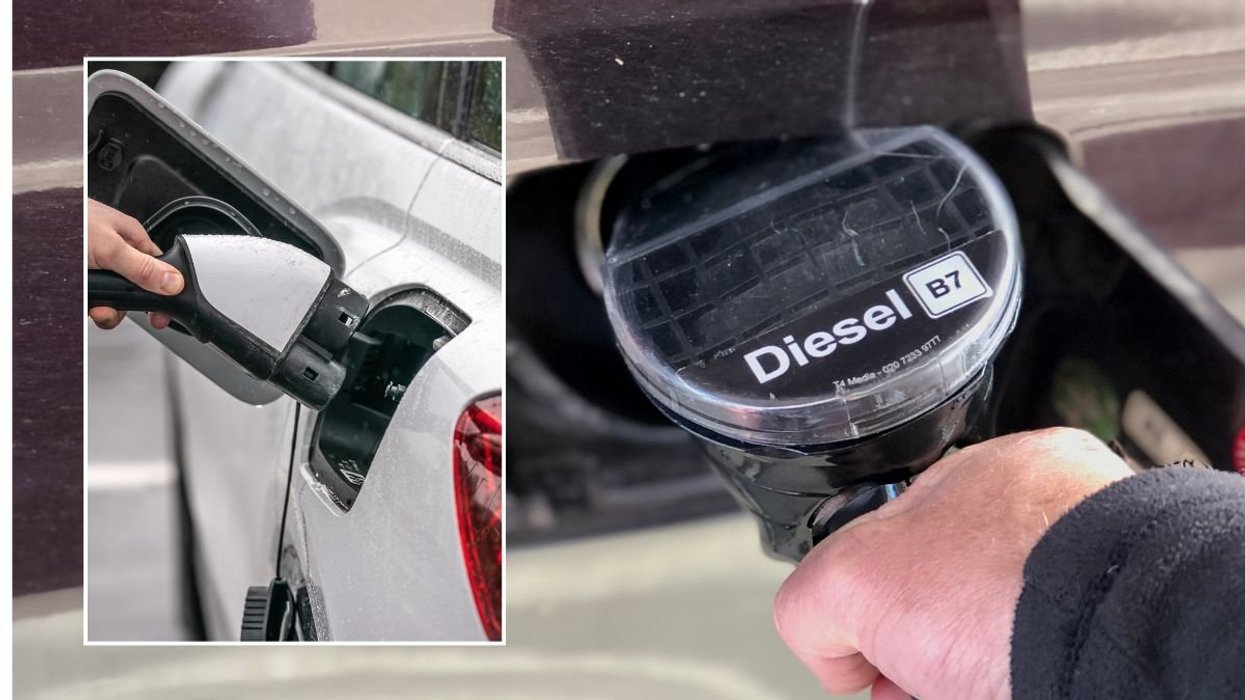 Electric car charger and a diesel pump