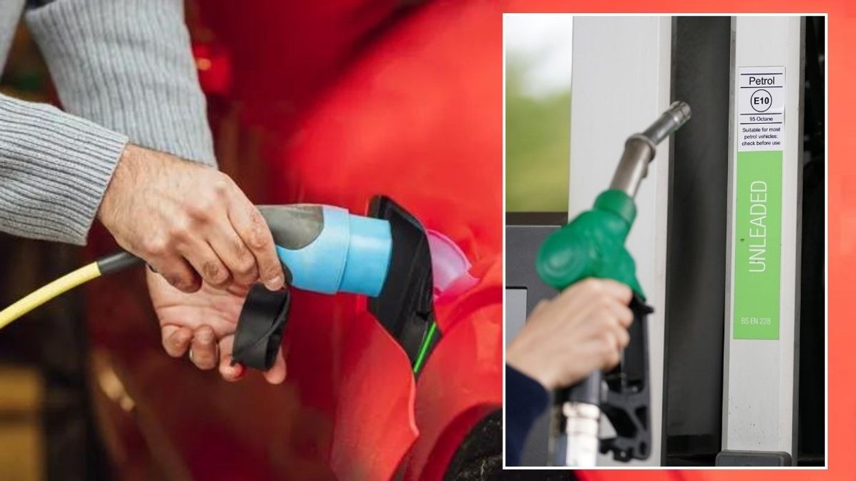 Electric car charger and a petrol pump