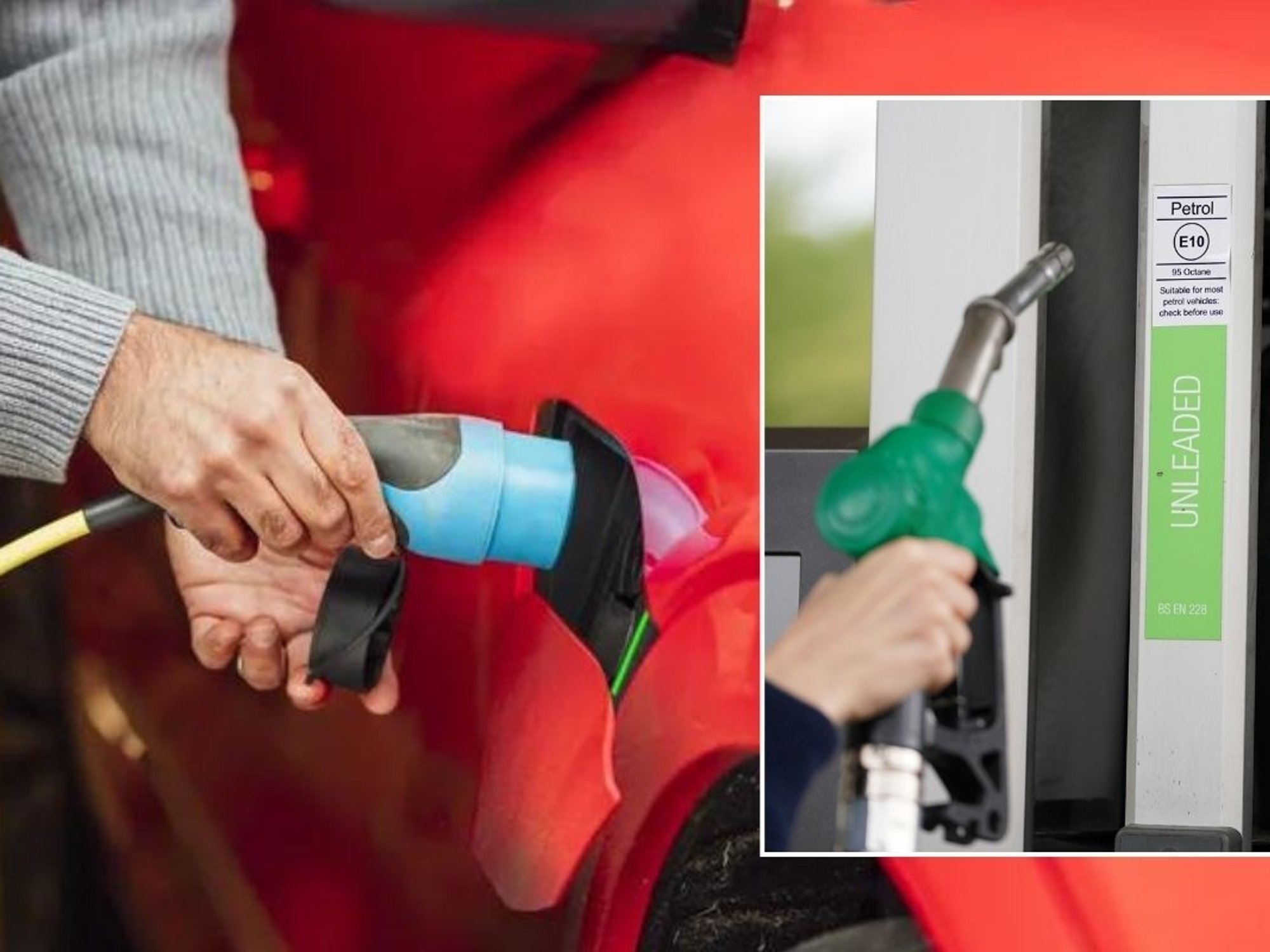 Electric car charger and a petrol pump