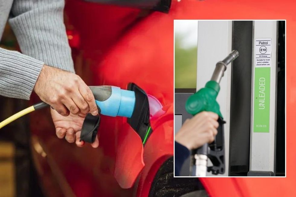 Electric car charger and a petrol pump