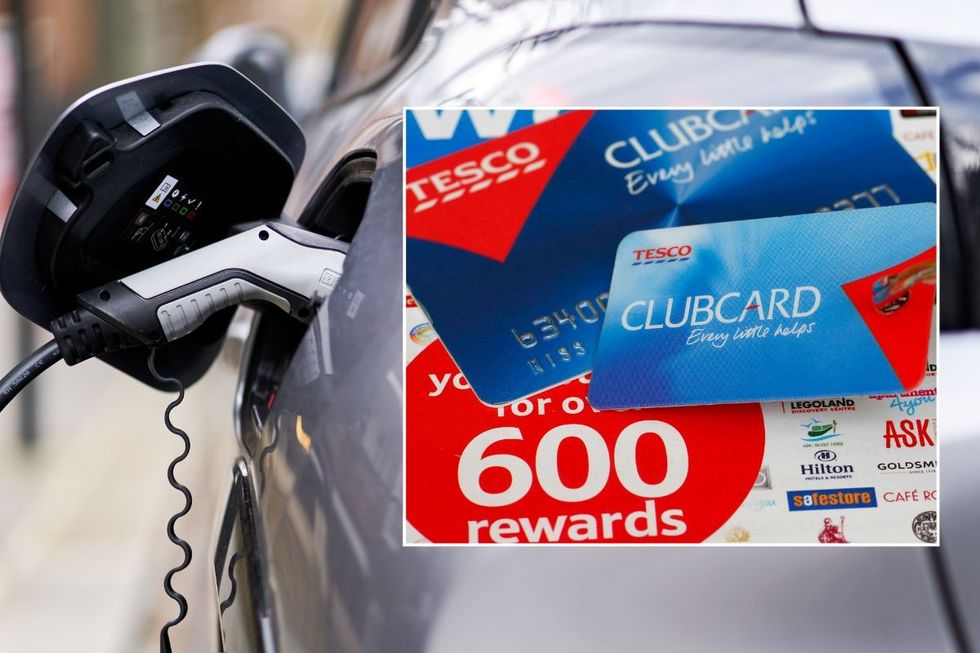 Electric car charger and a Tesco Clubcard