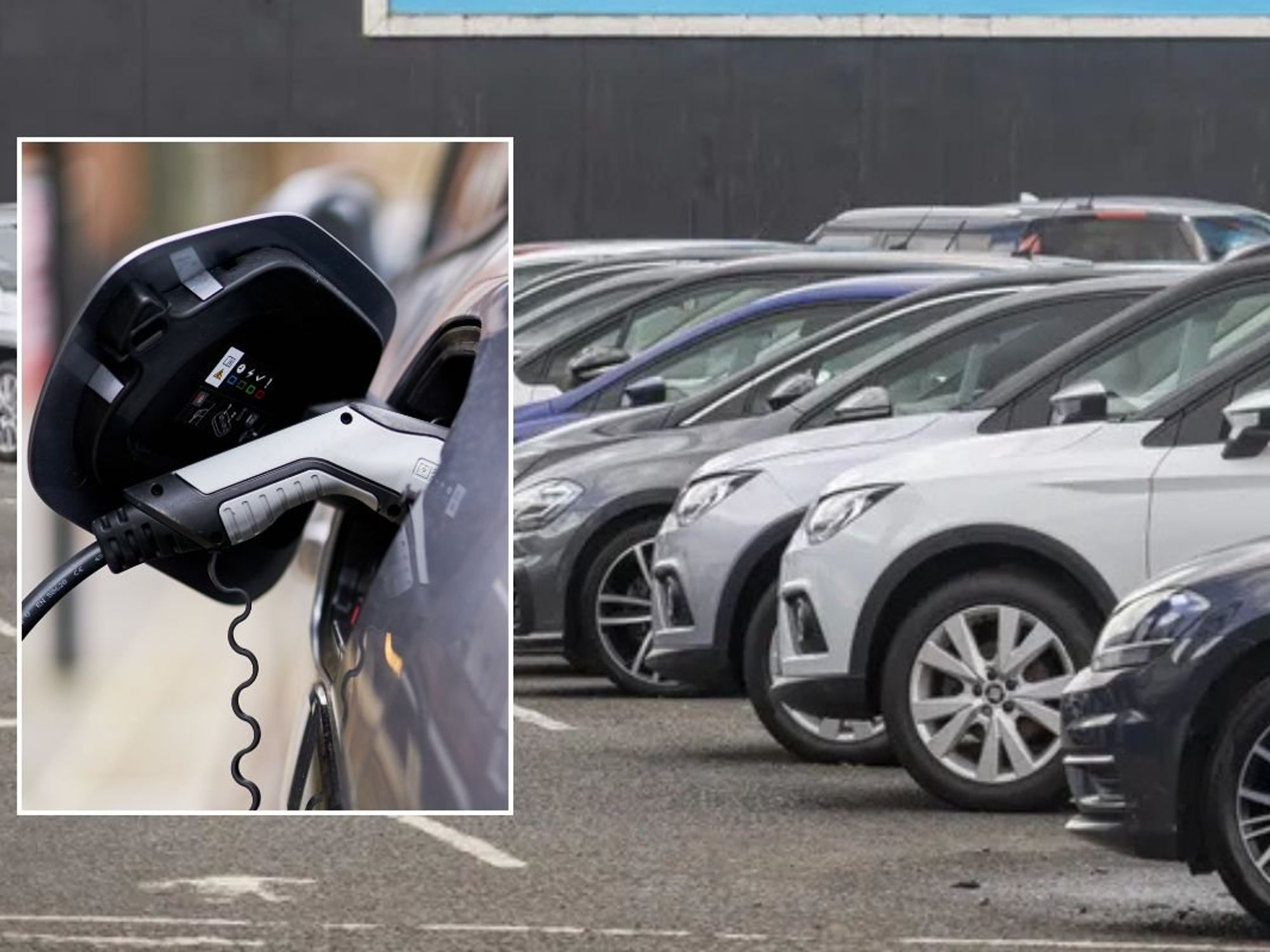 Electric car charger and a used car dealership