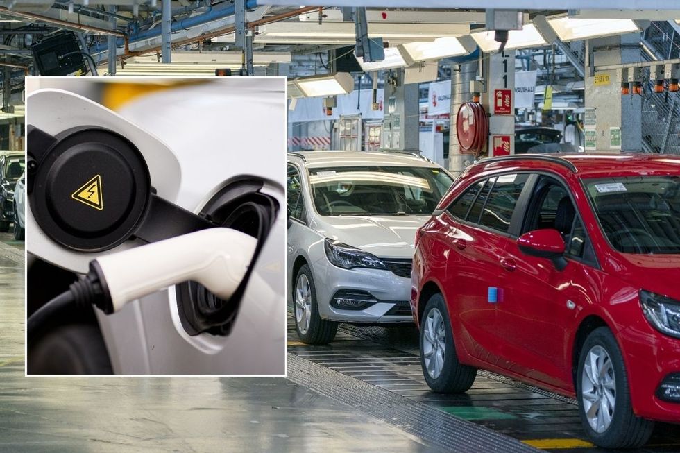 Electric car charger and a vehicle production line