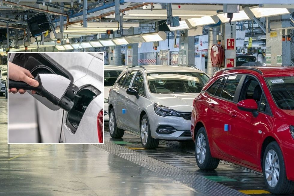 Electric car charger and a vehicle production line