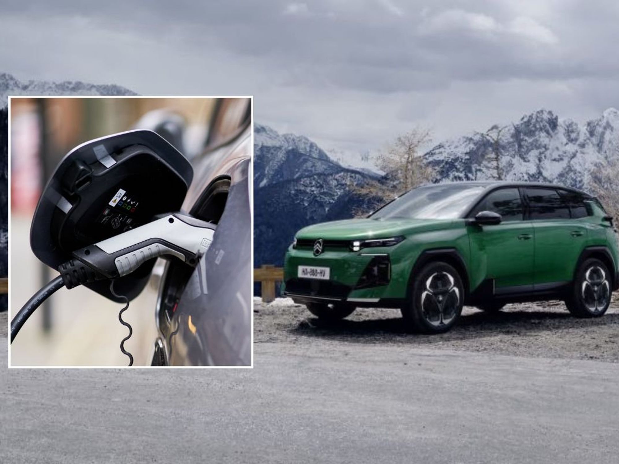 Electric car charger and Citroen e-C5 Aircross Long Range