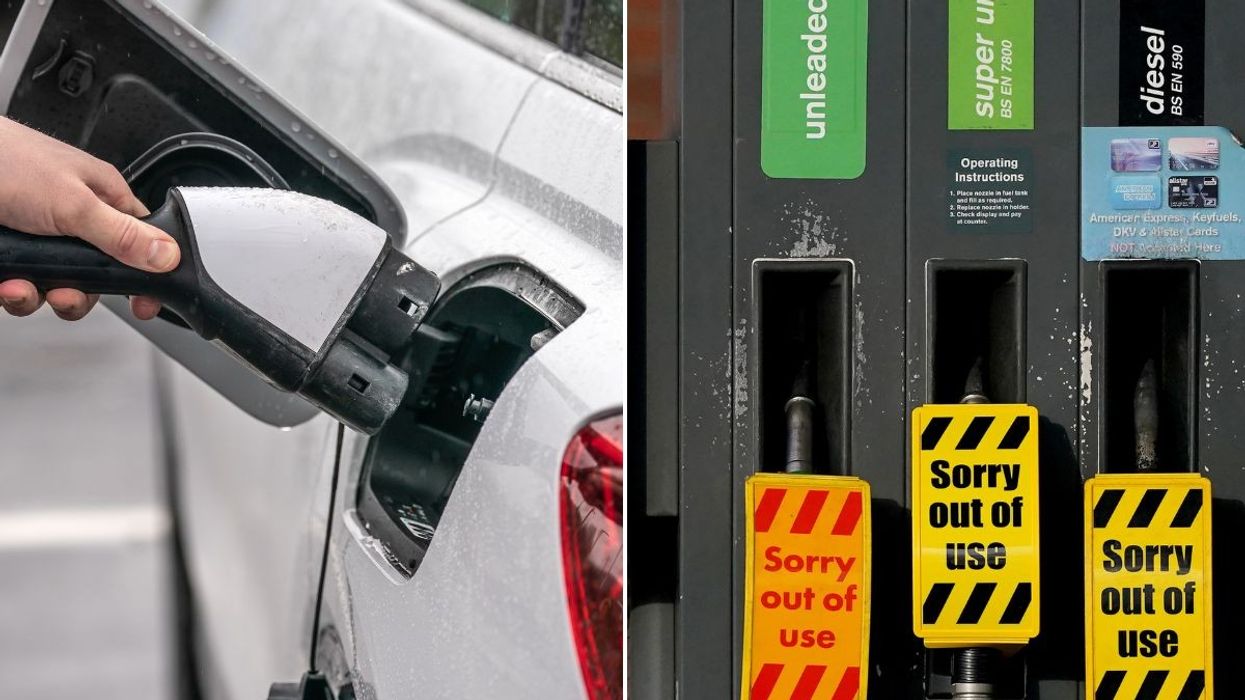 Electric car charger and petrol pumps