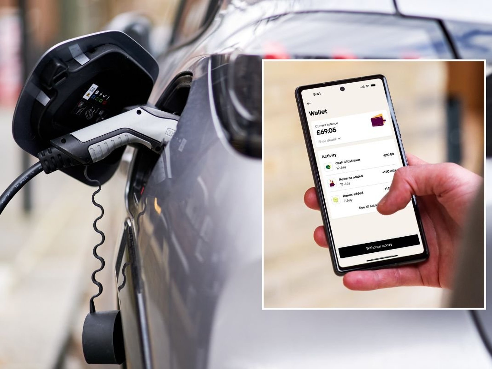 Electric car charger and Pod Rewards