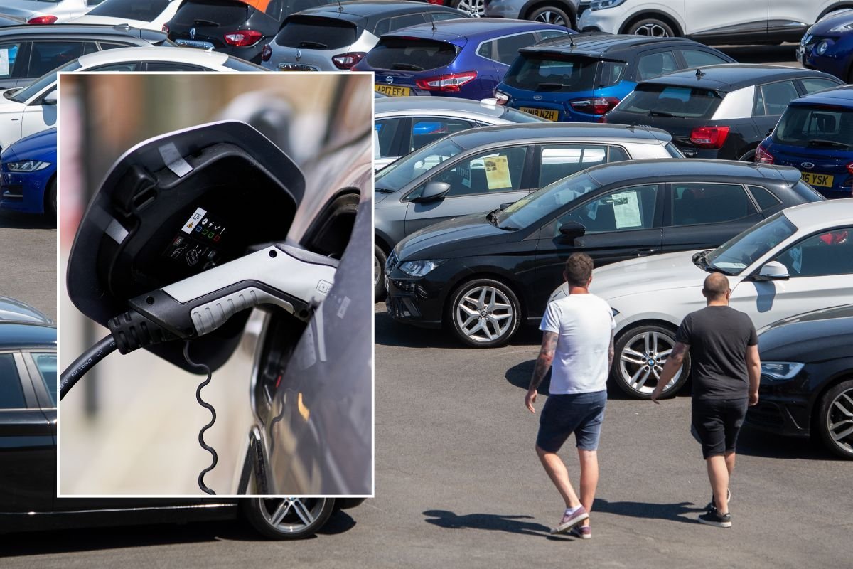 Electric car charging and a car dealership