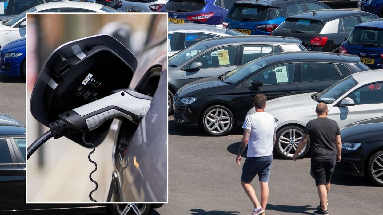 Electric car charging and a car dealership