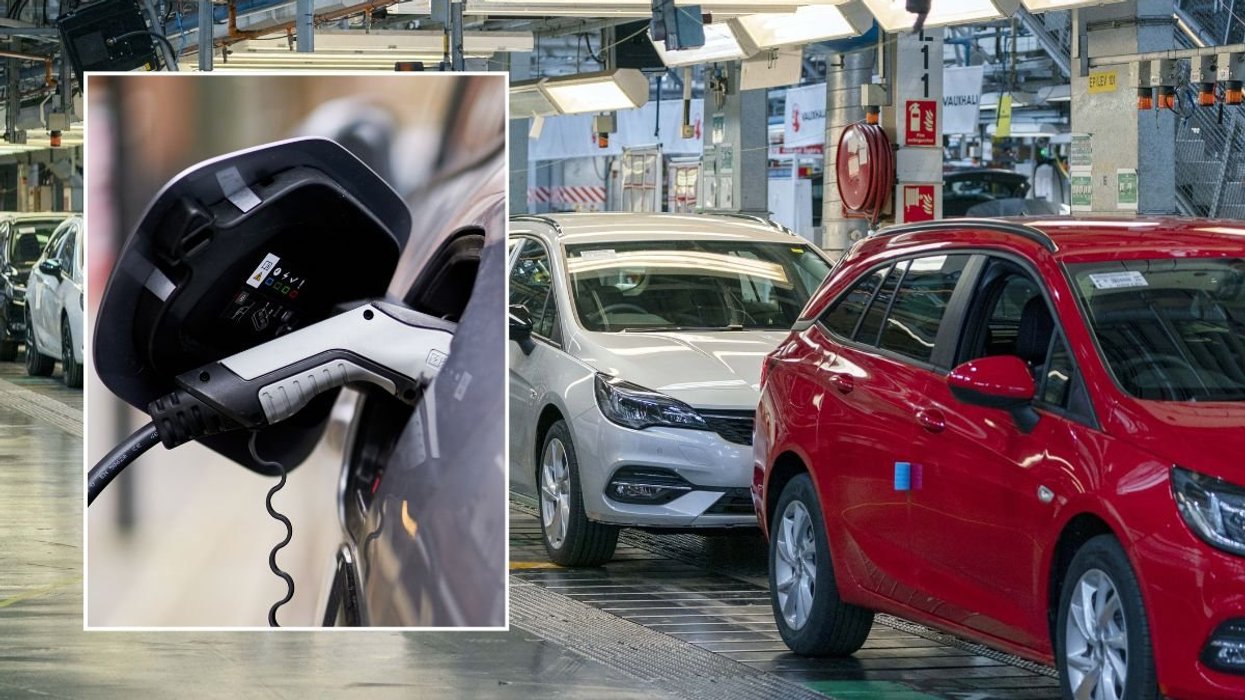 Electric car charging and a car factory