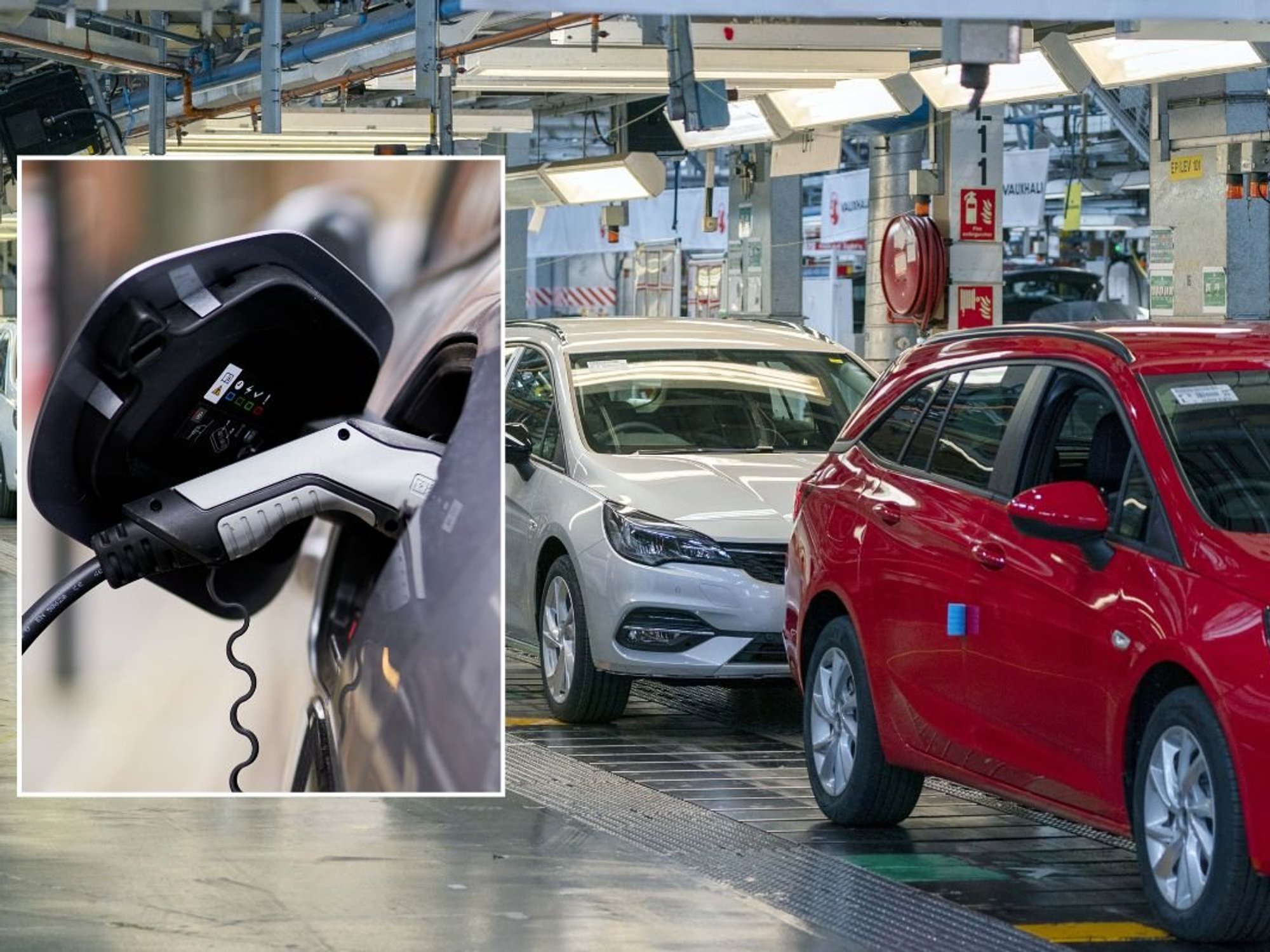 Electric car charging and a car factory