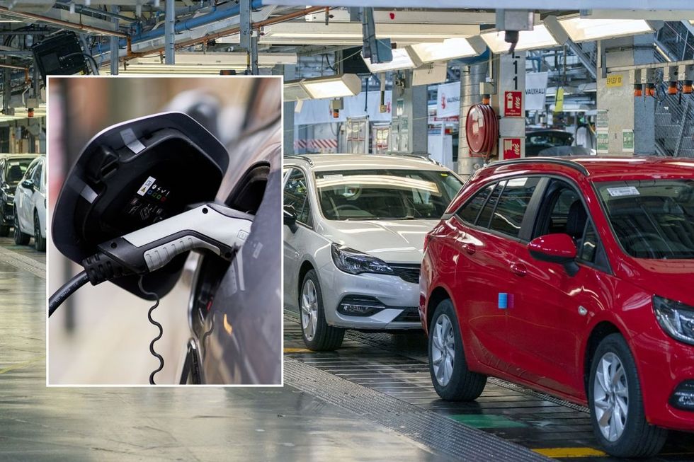 Electric car charging and a car factory