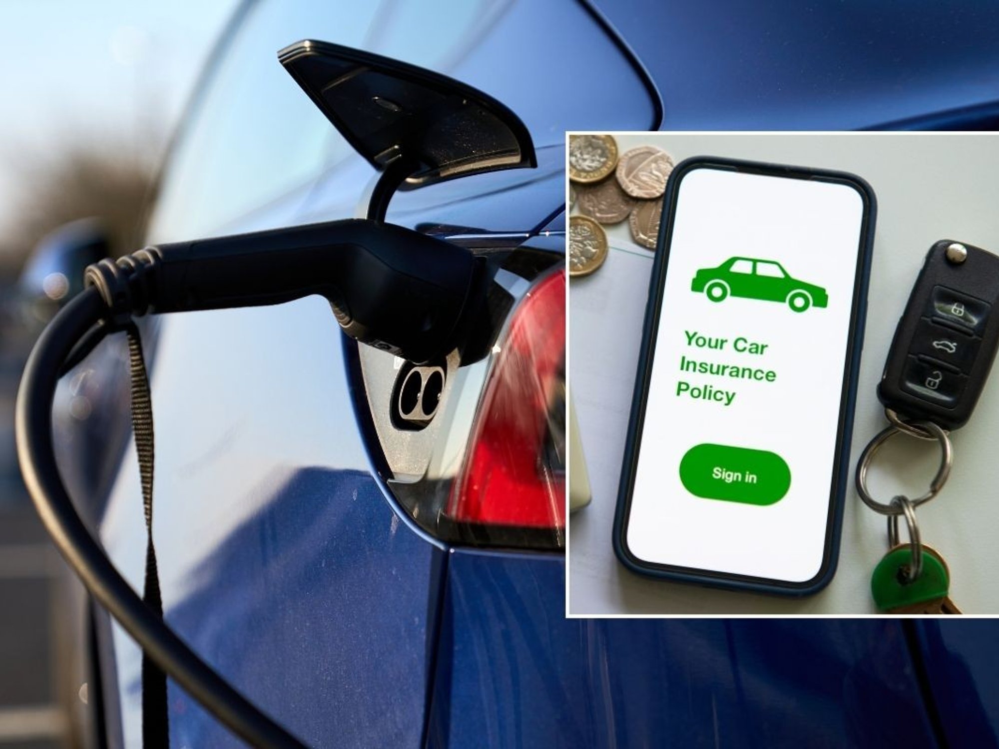 Electric car charging and a car insurance policy