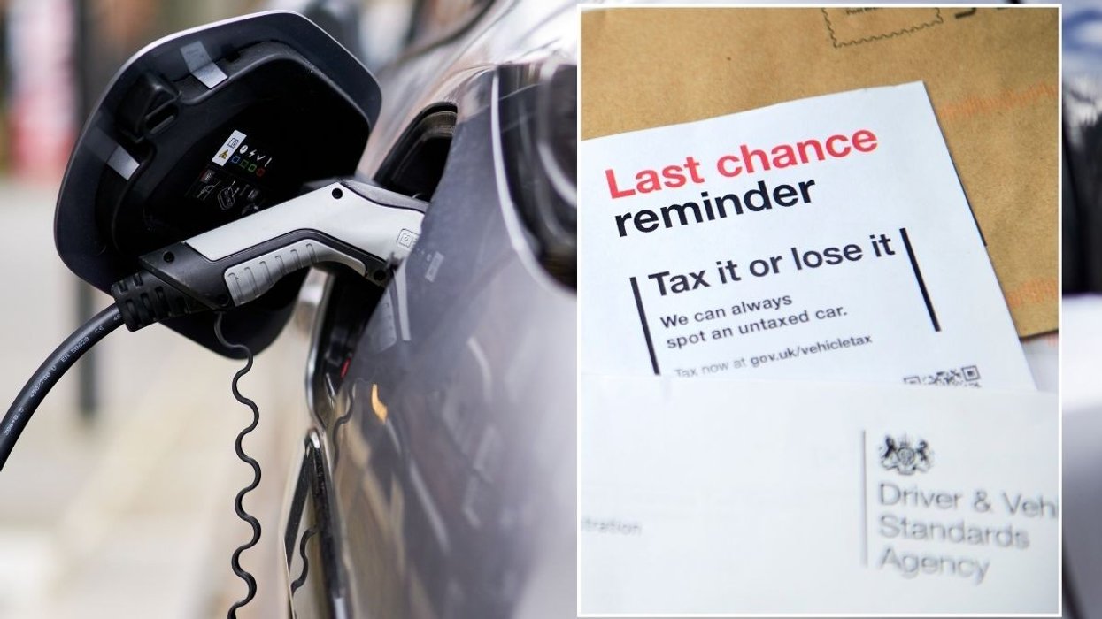 Electric car charging and a car tax reminder letter