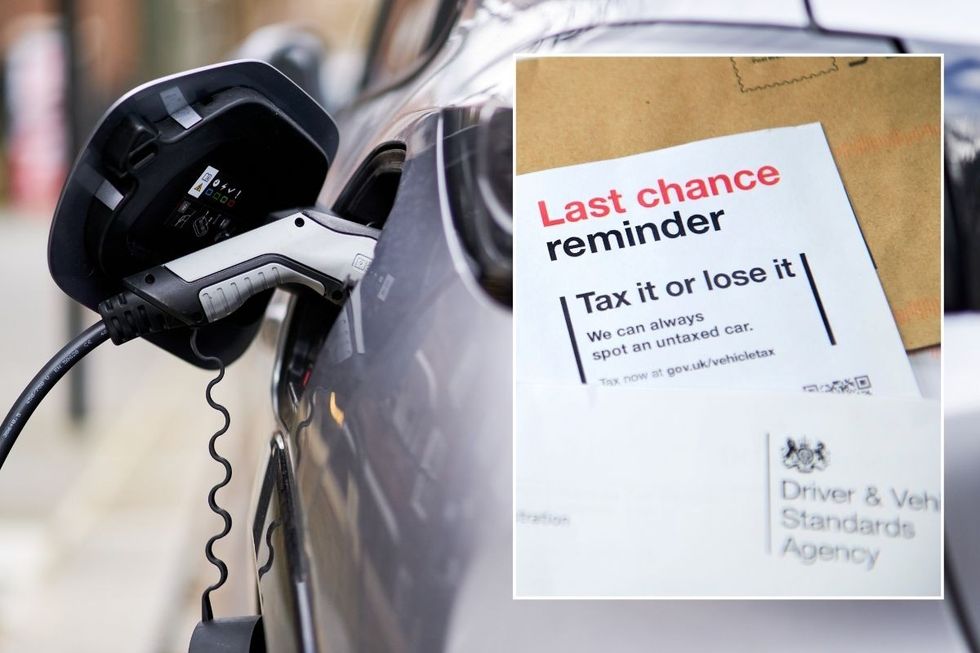 Electric car charging and a car tax reminder letter