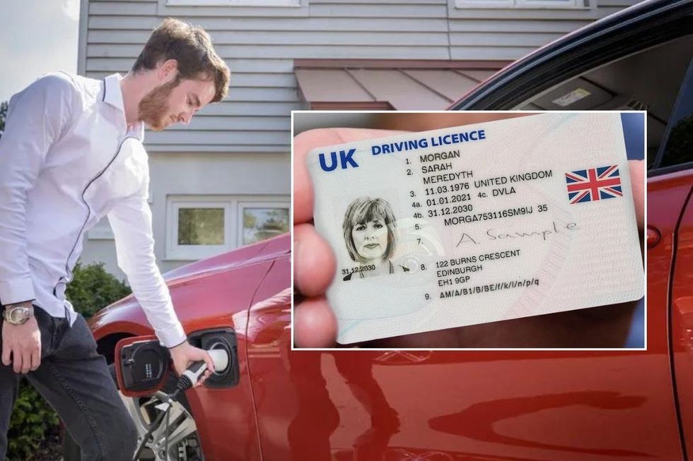 Electric car charging and a driving licence