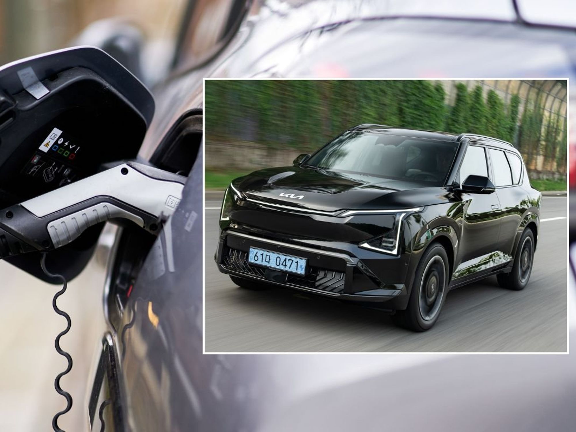 Electric car charging and a Kia EV5