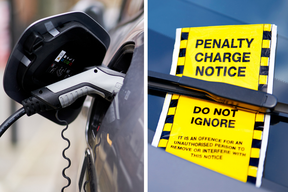 Electric car charging and a parking fine