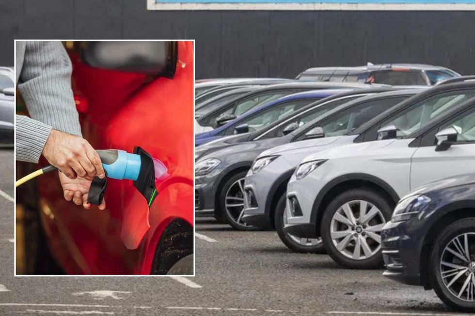 Electric car charging and a used car forecourt