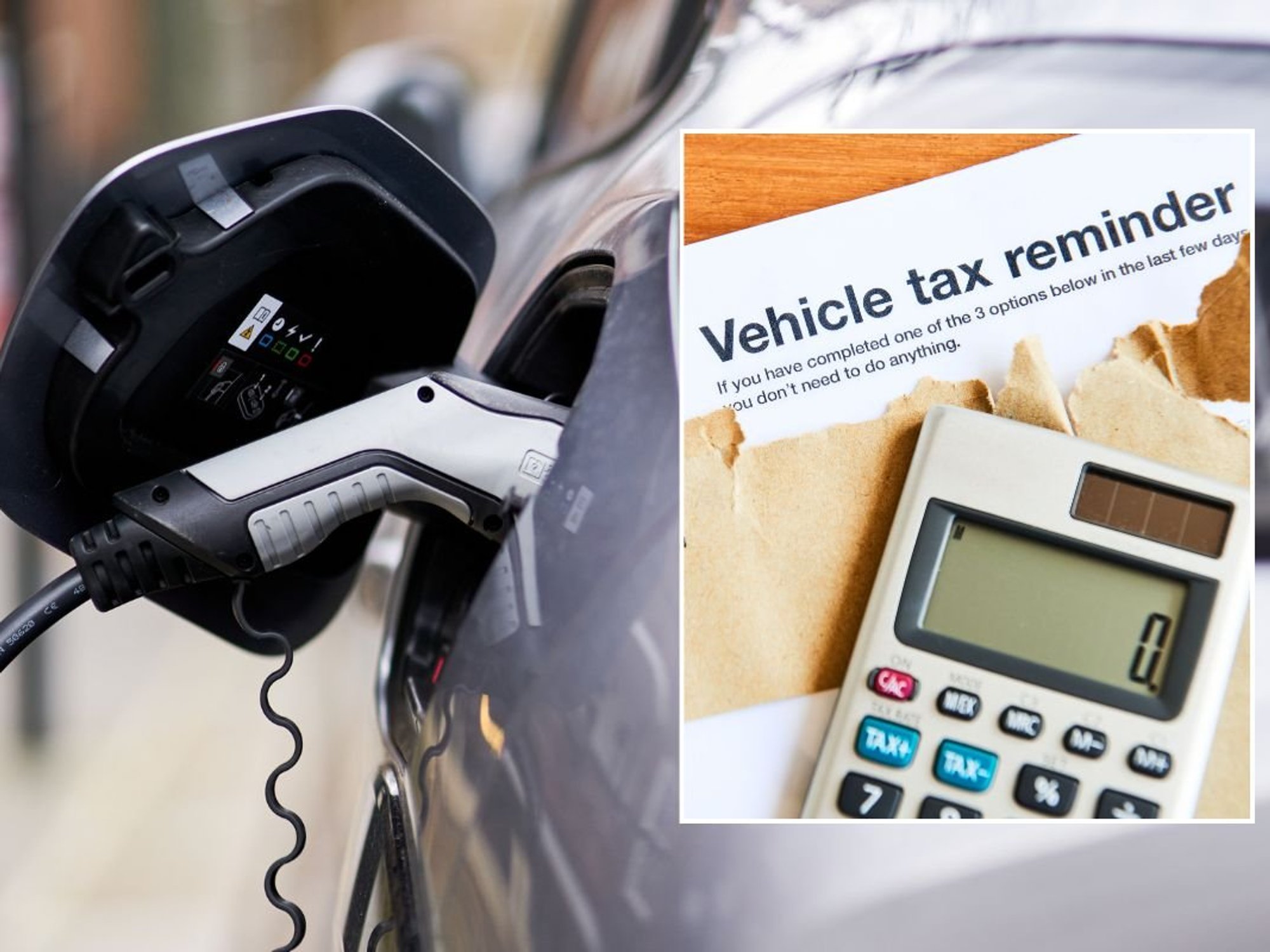 Electric car charging and a vehicle tax reminder letter