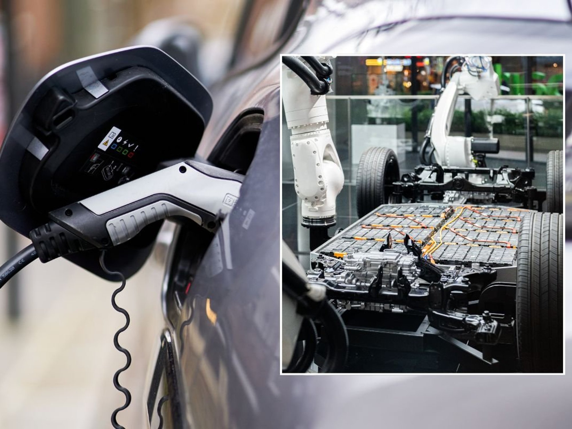 Electric car charging and an electric car battery