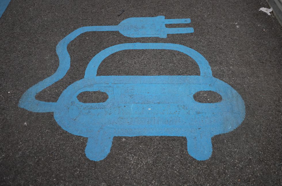 Electric car charging logo