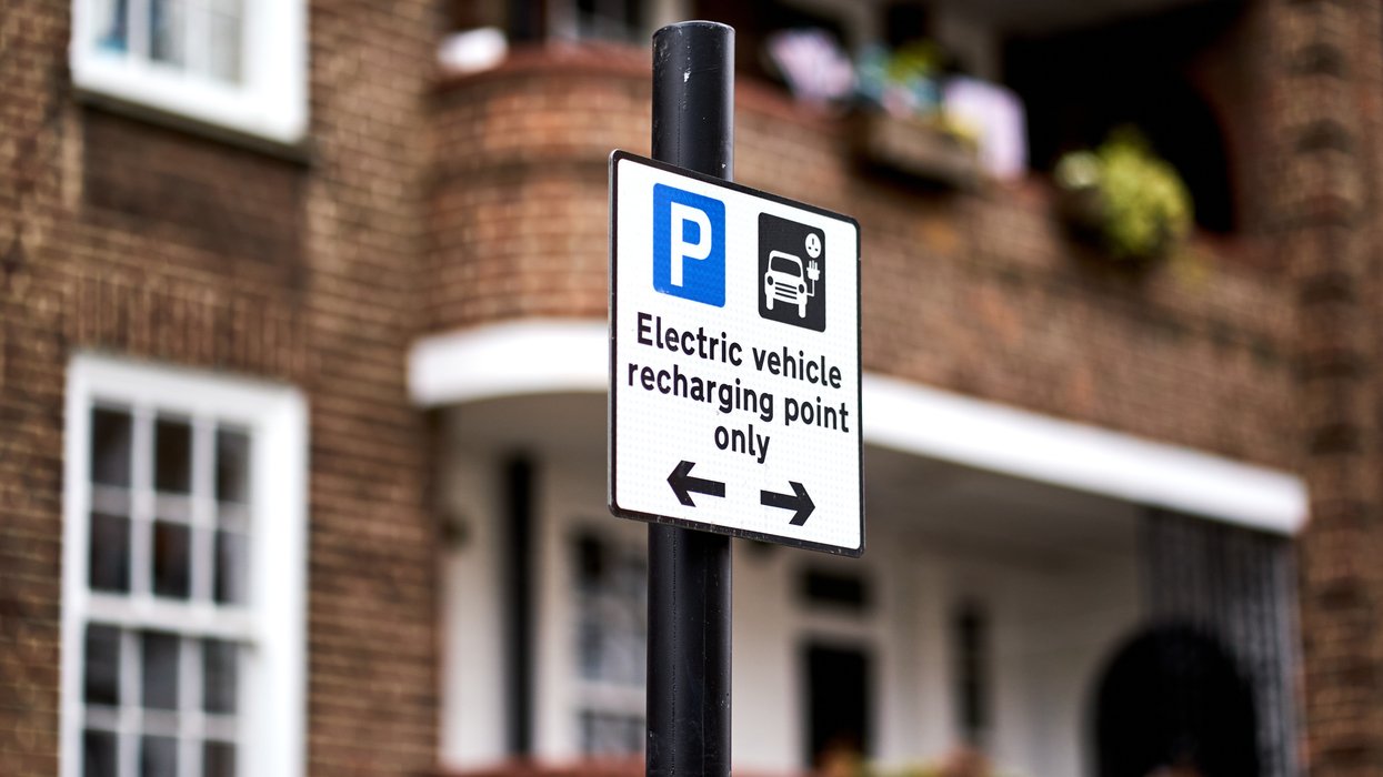 Electric car charging sign