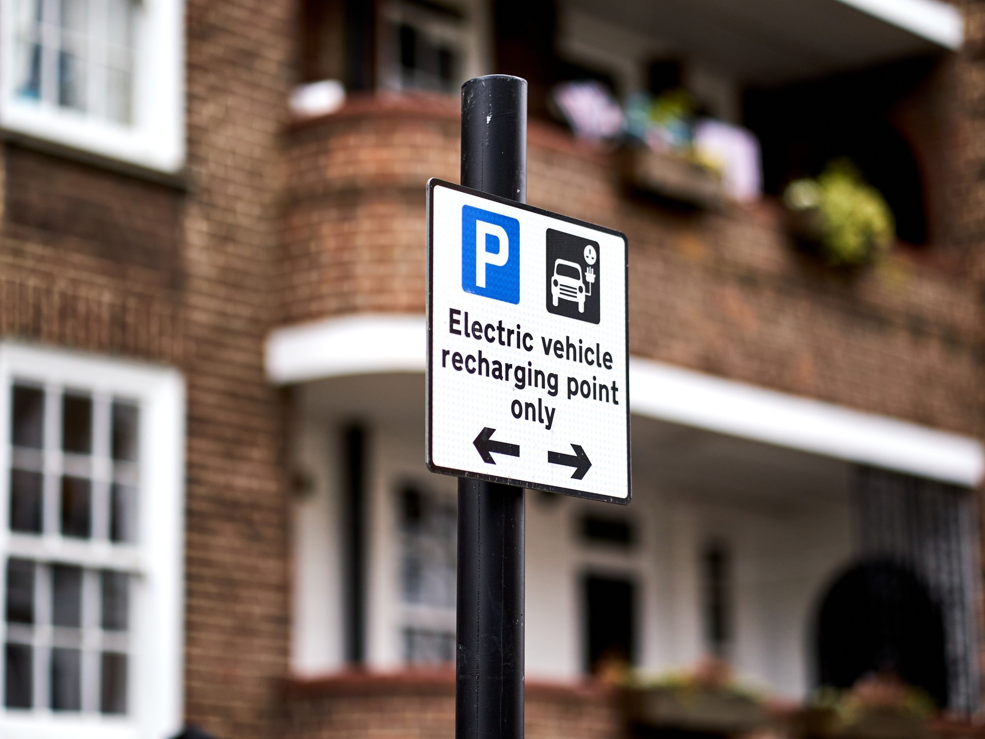 Electric car charging sign