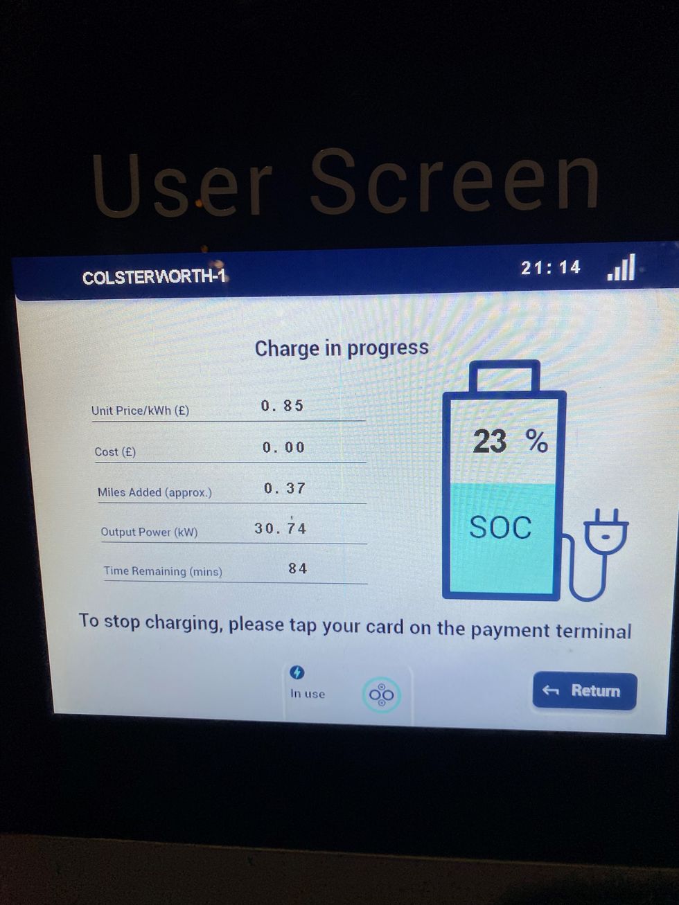 Electric car charging station