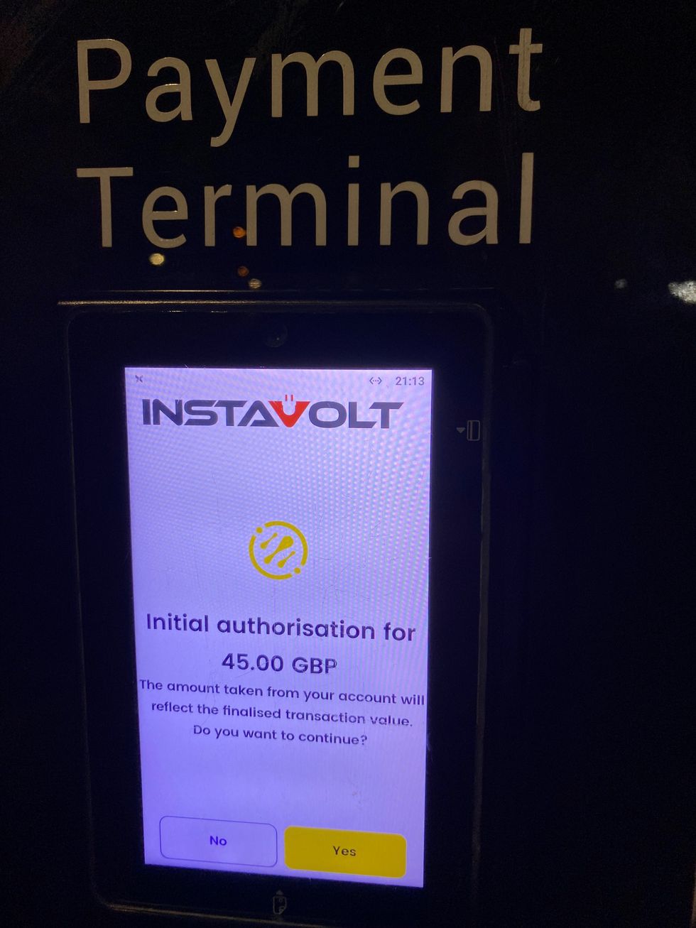 Electric car charging station