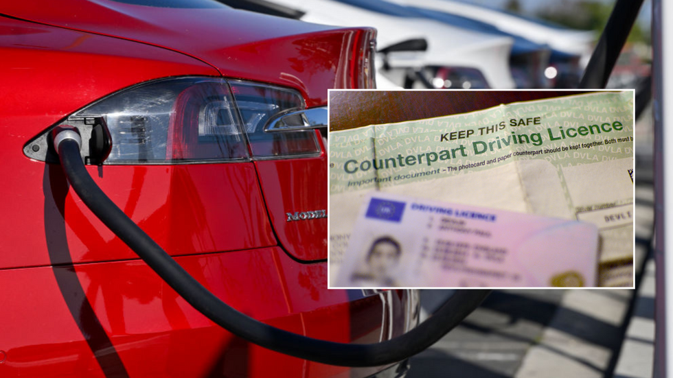 Electric vehicle and driving licence photo