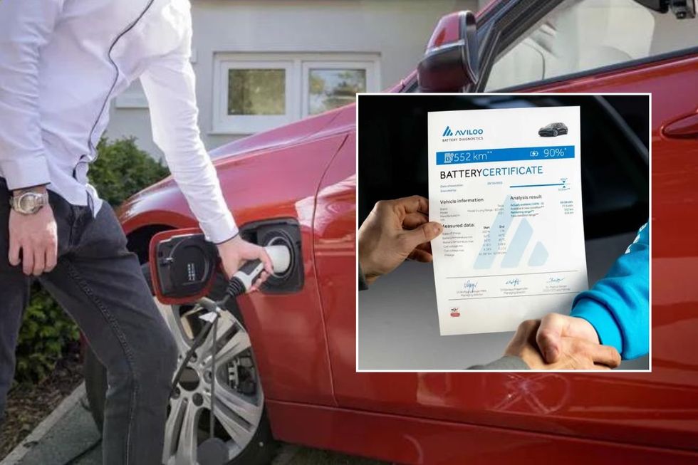 Electric vehicle charger and a battery health certificate