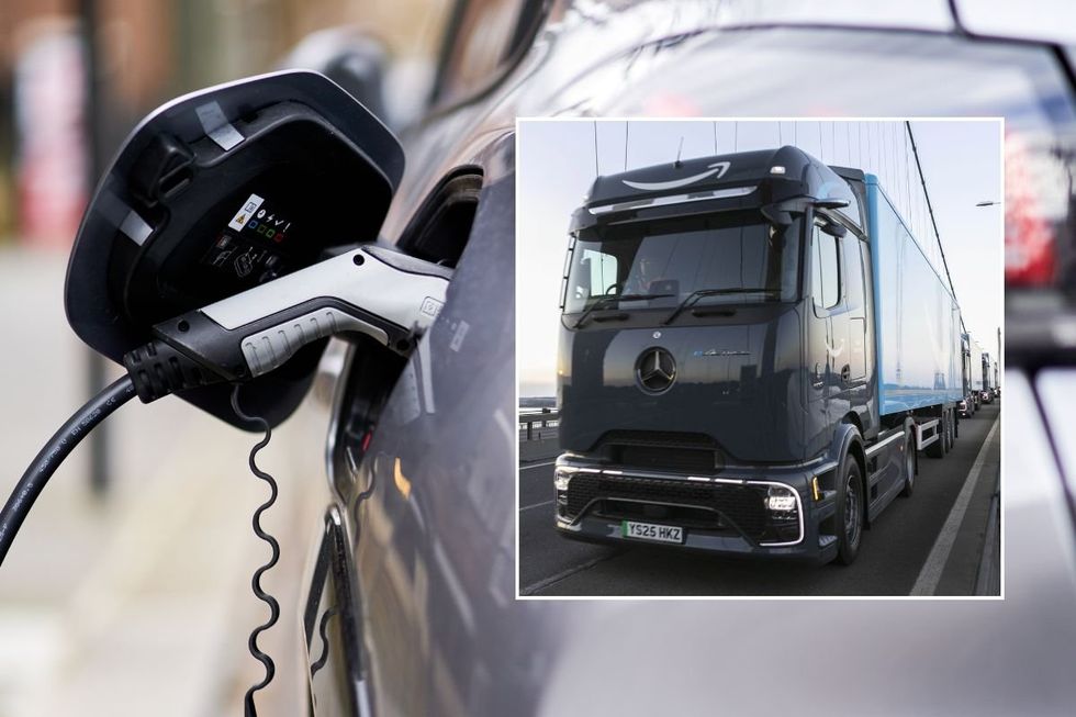 Electric vehicle charger and an electric heavy goods vehicle