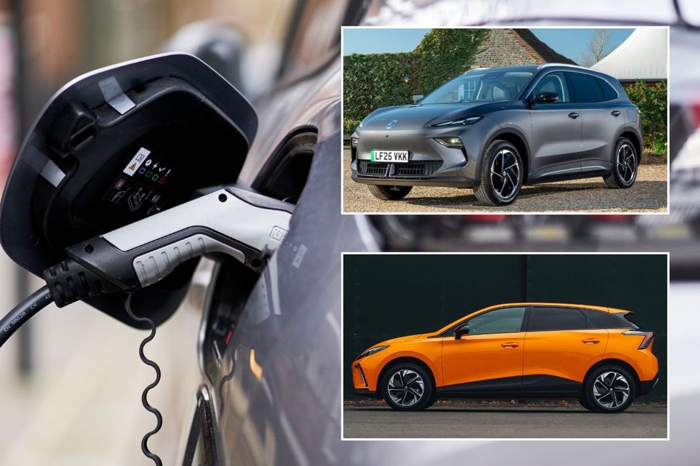 Electric vehicle charger and an MGS5 EV and MG4 EV