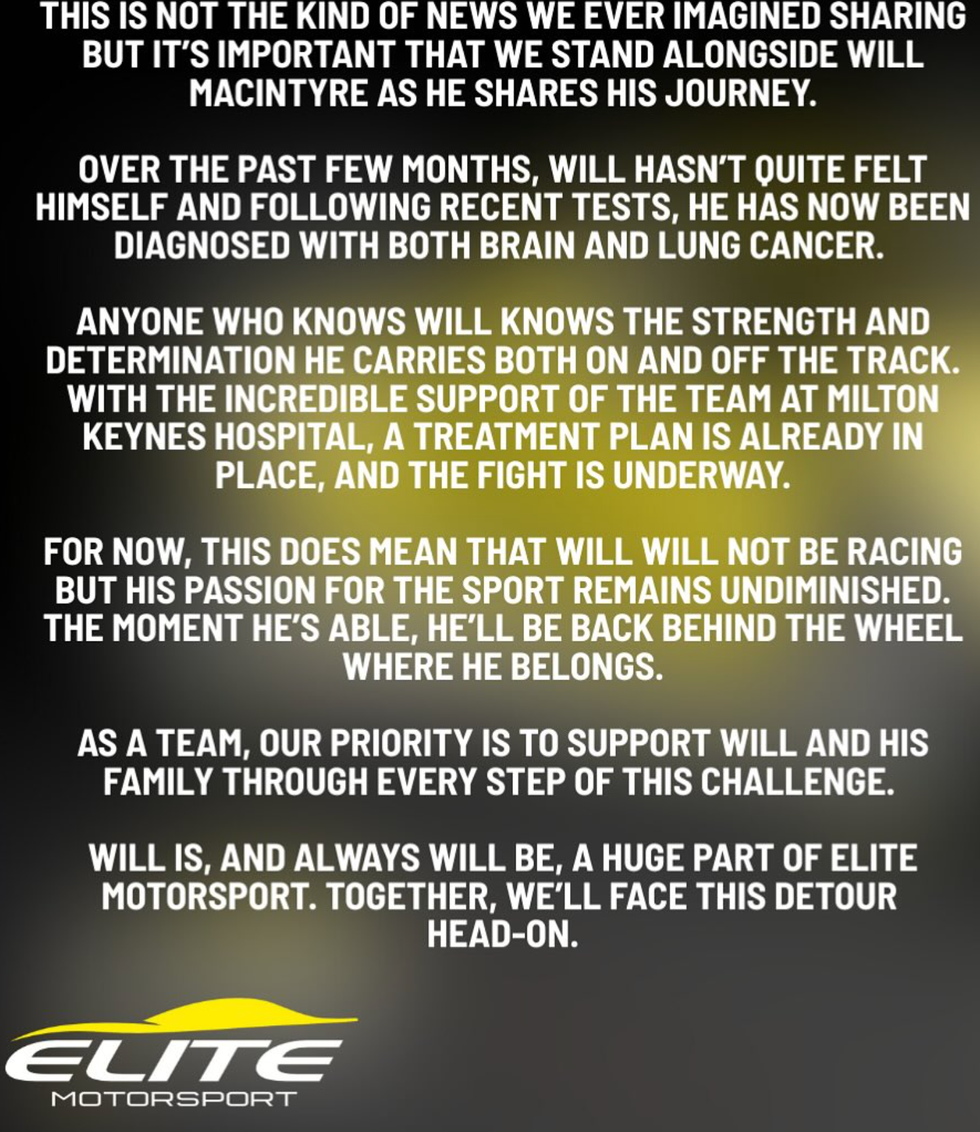 Elite Motorsport statement