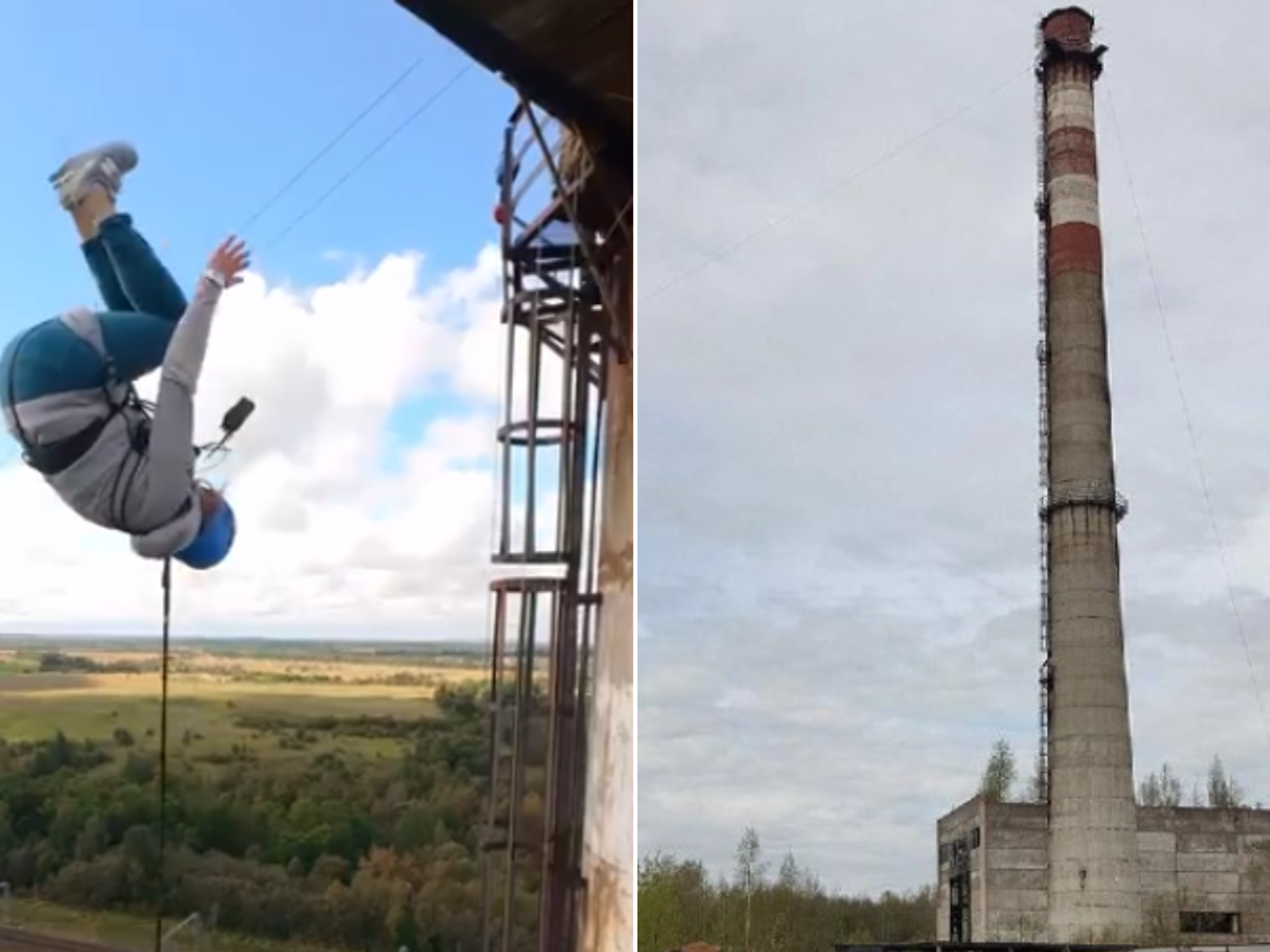 Elizaveta Gushchina and the tower she fell from